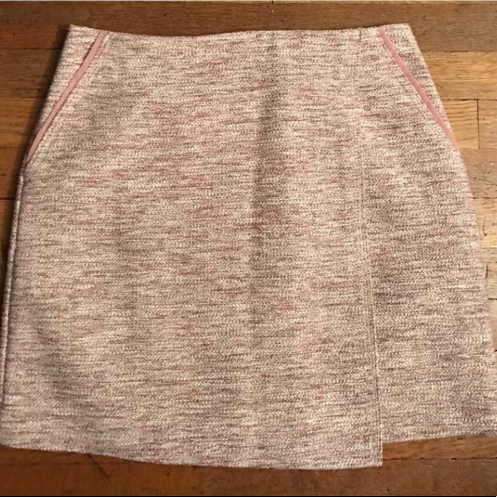 LOFT pink tweed skirt